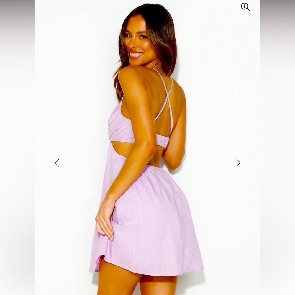 Hello Molly Lavender Mini Dress Sz S perfect for Gameday LSU TCU Sorority - Picture 2 of 5